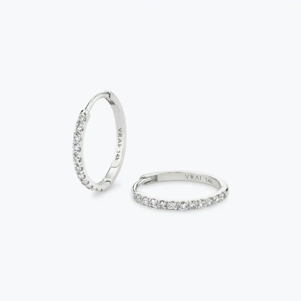 Vrai Pave Diamond Huggie Hoops